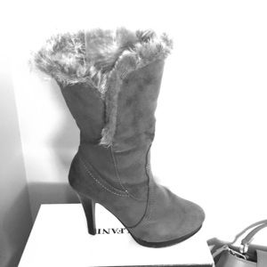 Boots high heel with fur