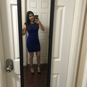 BLUE BODY CON DRESS