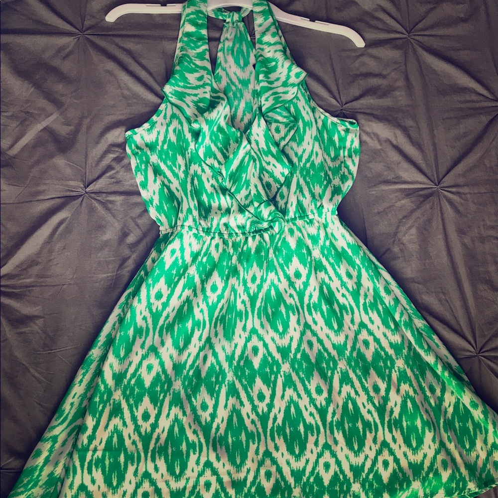 White + green dress