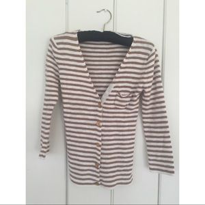 Zara striped v-neck cardigan w/ gold buttons Sz S