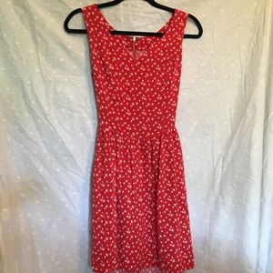 RED PRINTED DRESS