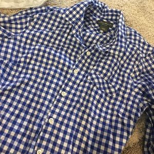 Blue plaid button up