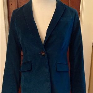 Talbots 2p dark teal velvet blazer.