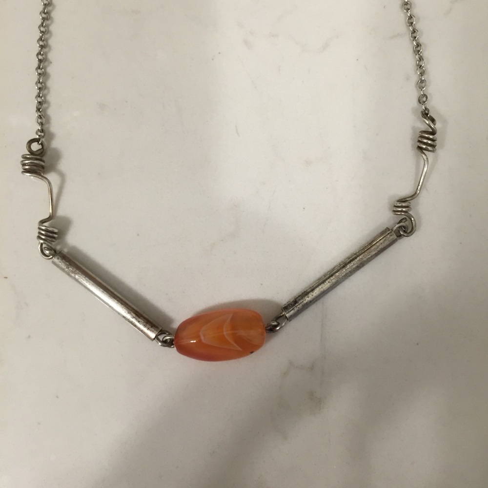 Funky silver necklace