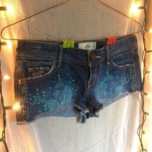 Hollister Embroidered Denim Shorts