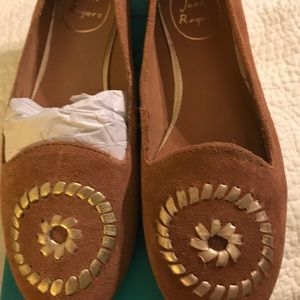 Jack Rogers new suede tan shoes Sz 6 ladies