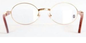 Cartier 51551348 Wood Eyeglasses In Gold 