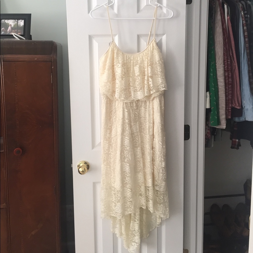 Ivory Lace High-Low Dress