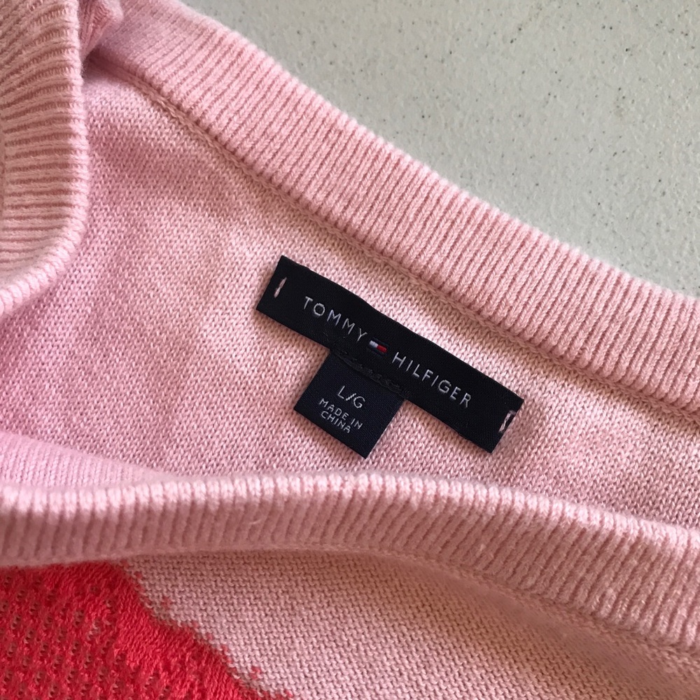 {Tommy Hilfiger} Pink Stripe Pullover Sweater - Picture 4 of 5