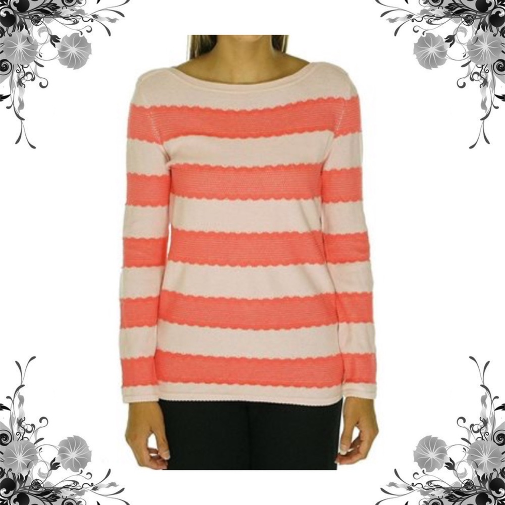 {Tommy Hilfiger} Pink Stripe Pullover Sweater - Picture 5 of 5