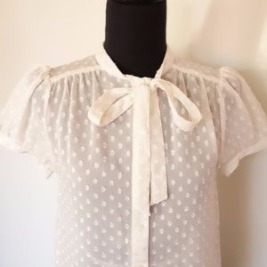 HM Cream blouse with bow