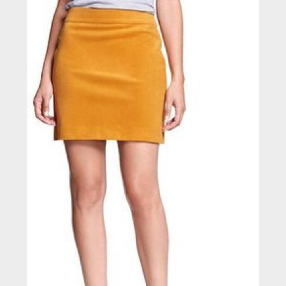 Banana Republic Yellow Corduroy Mini Skirt