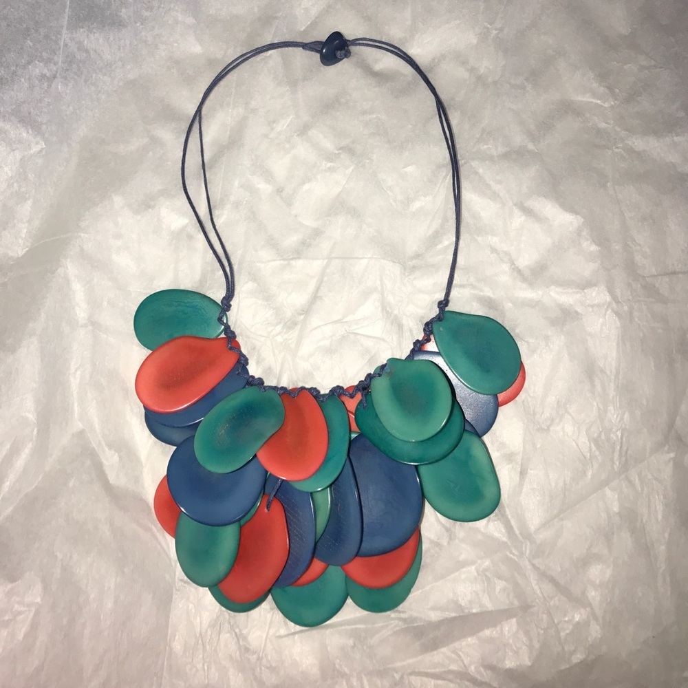 Tagua Leather Multi color Necklace