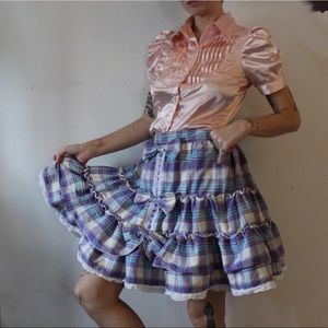 Purple Plaid Bodyline Japanese Lolita Skirt