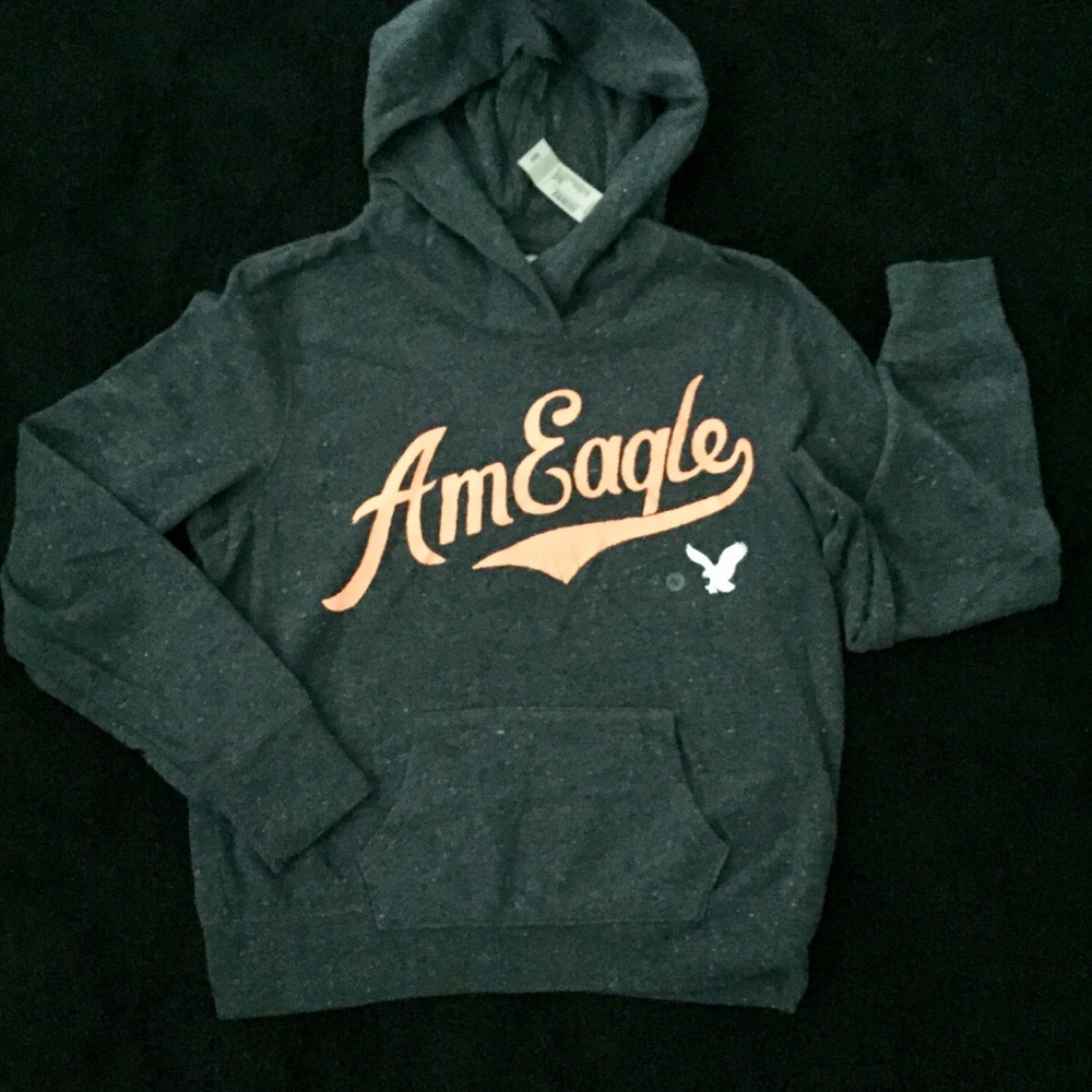 NWT Gray & Coral American Eagle Hoodie Sweatshirt