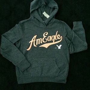 NWT Gray & Coral American Eagle Hoodie Sweatshirt