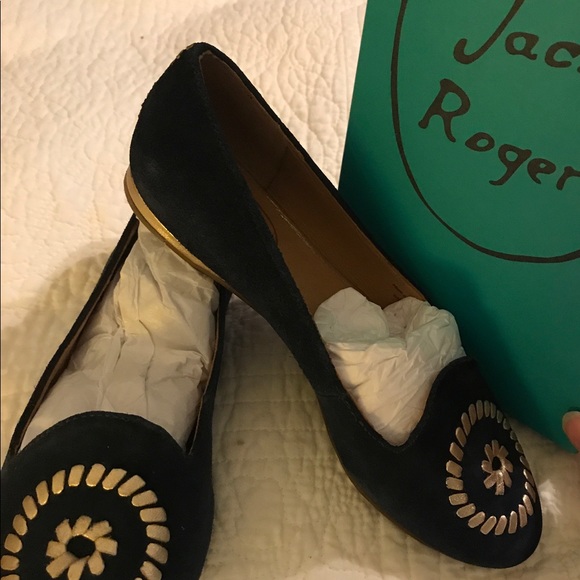 Jack Rogers New Navy Suede shoes Sz 6 - Picture 2 of 5