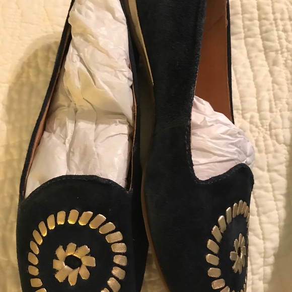 Jack Rogers New Navy Suede shoes Sz 6 - Picture 3 of 5