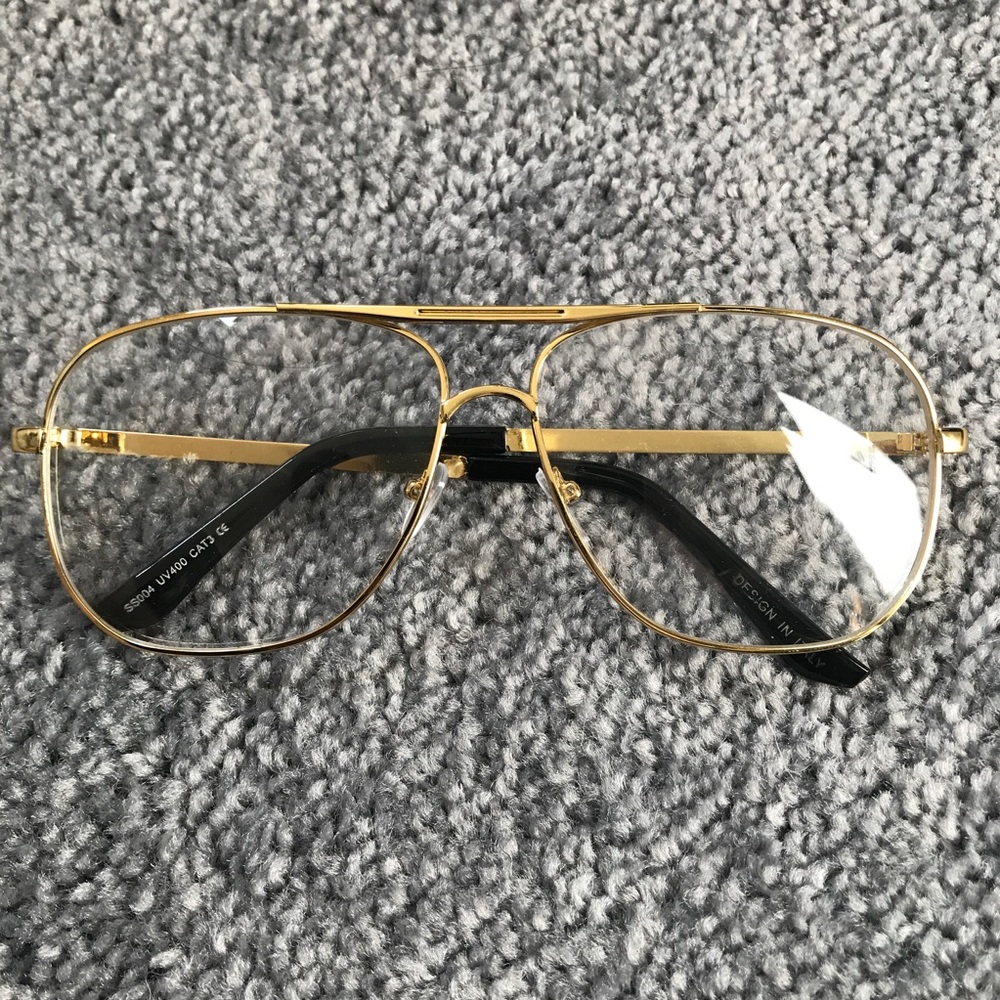 Gold Clear Glasses