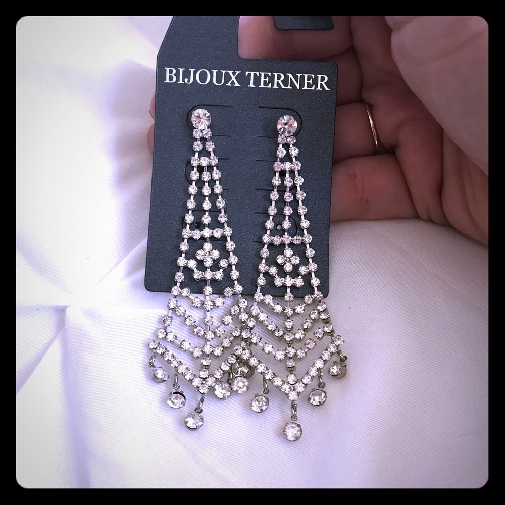 Two pairs of rhinestone earrings