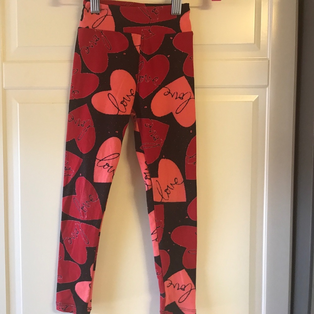 LuLaRoe kids S/M Valentine's leggings