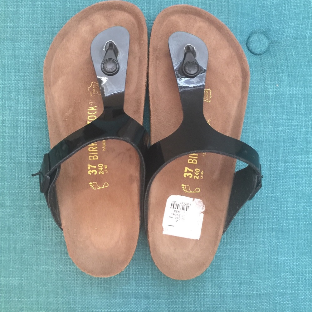 GIZEH BLACK BIRKENSTOCKS SIZE 37
