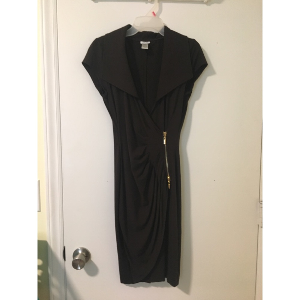 Cache Zipper Ruched Dress