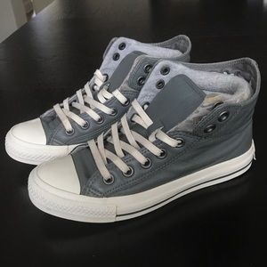 Converse All Star Leather Gray, High Tops, Size 6