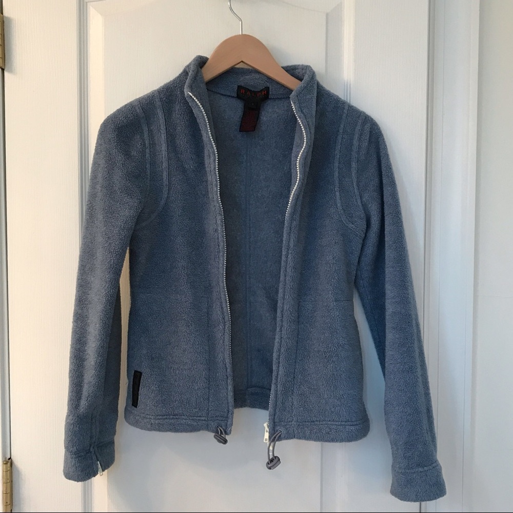 Ralph zip fleece sweatshirt - blue grey Small