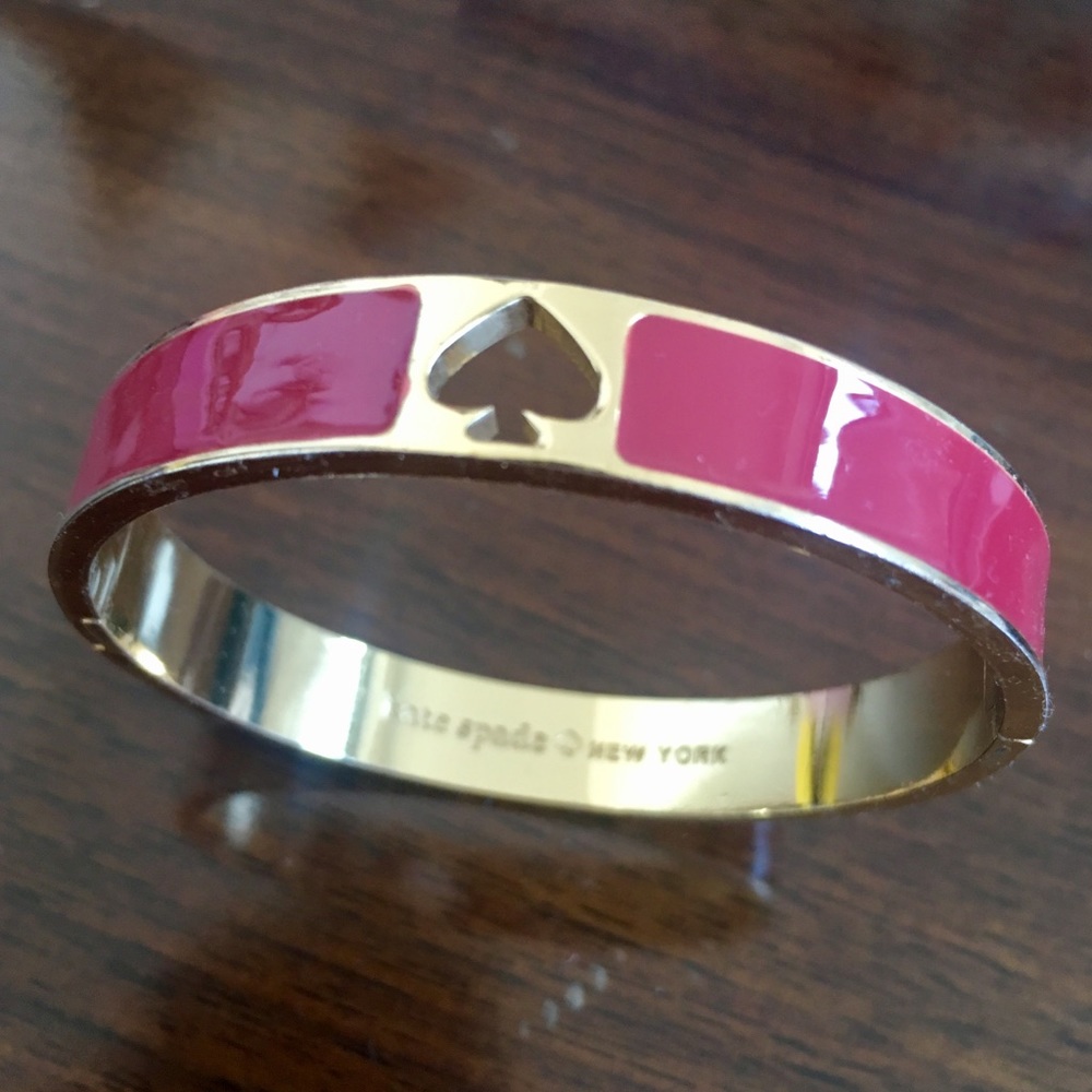 Kate Spade pink gold glossy bangle bracelet