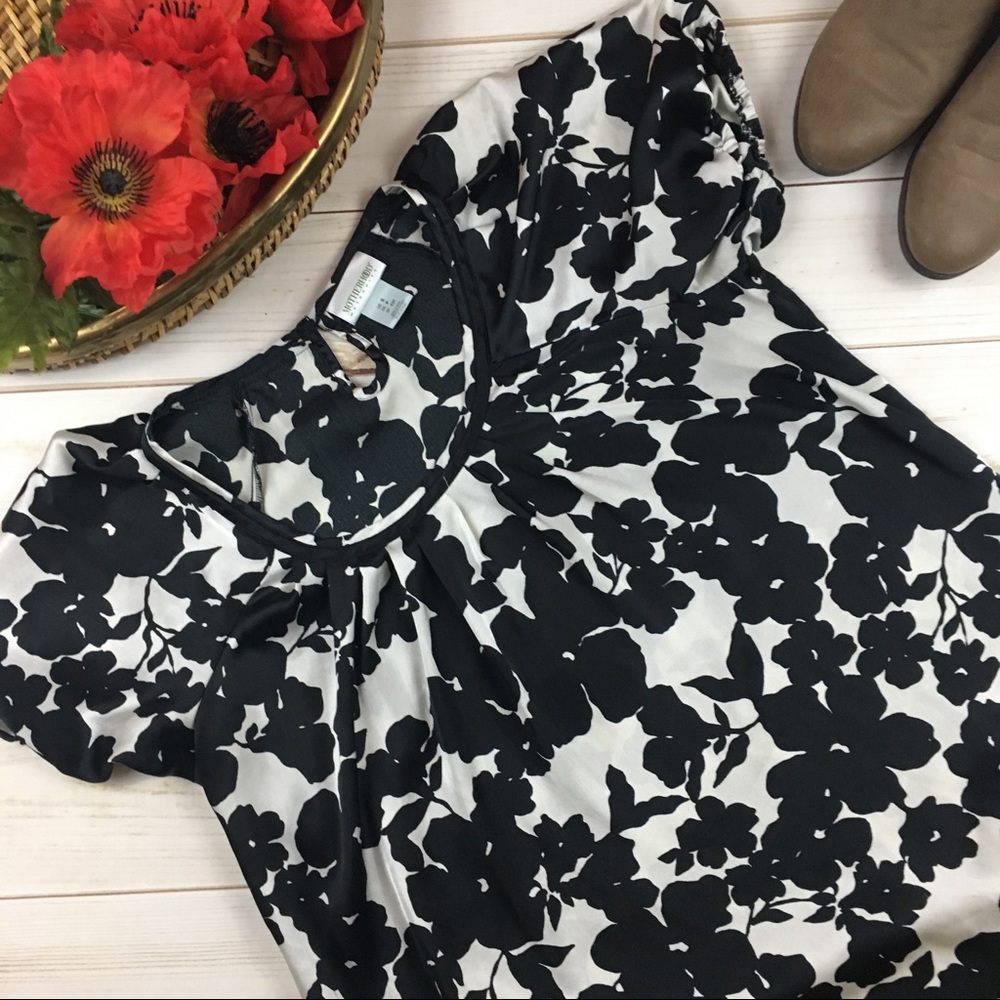 Motherhood Maternity Black & White Floral Blouse S