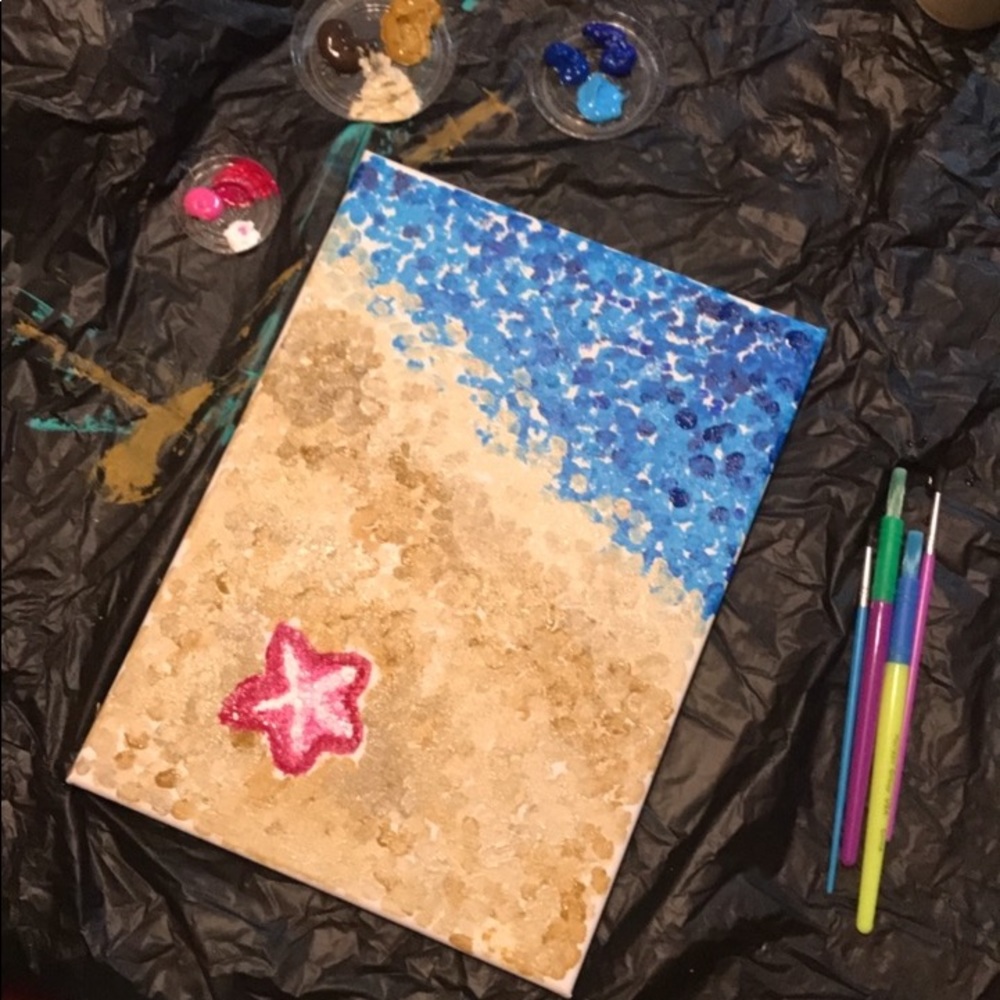 Hand painted "star shore" canvas-Made to order