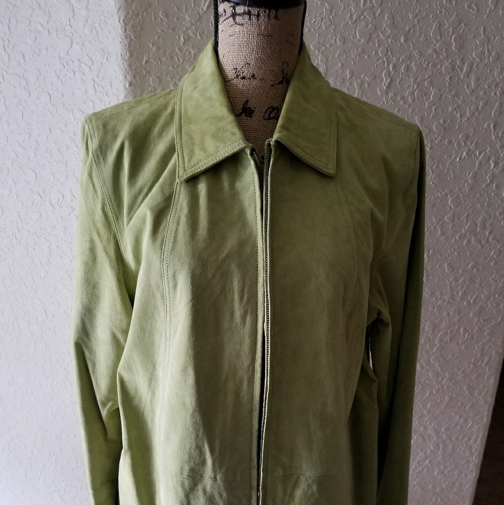 Coldwater Creek Suede Lime green jacket