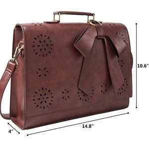 Leather-look laptop bag