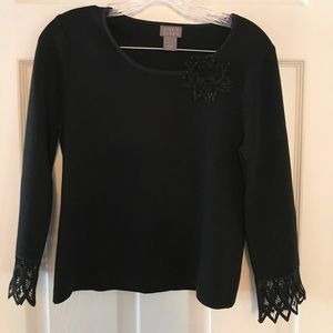 Sigrid Olsen black pullover sweater.