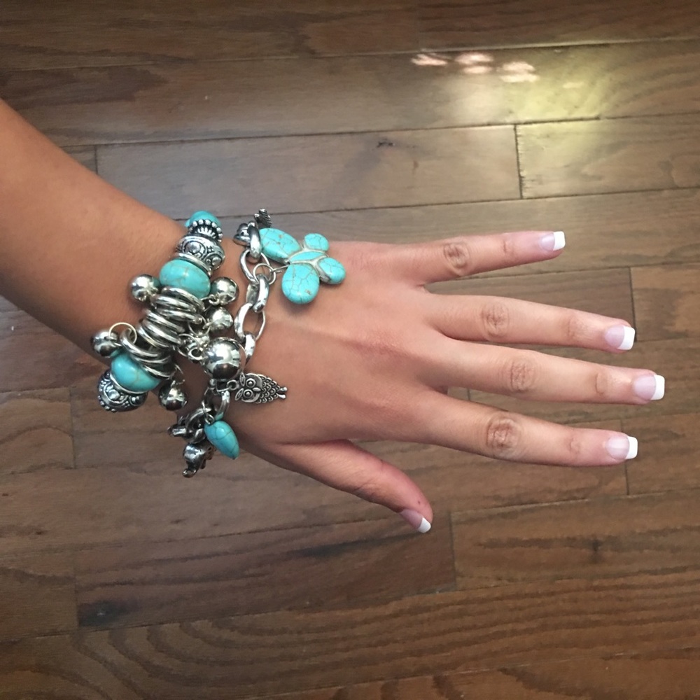 Silver and turquoise bracelet bundle 🎀