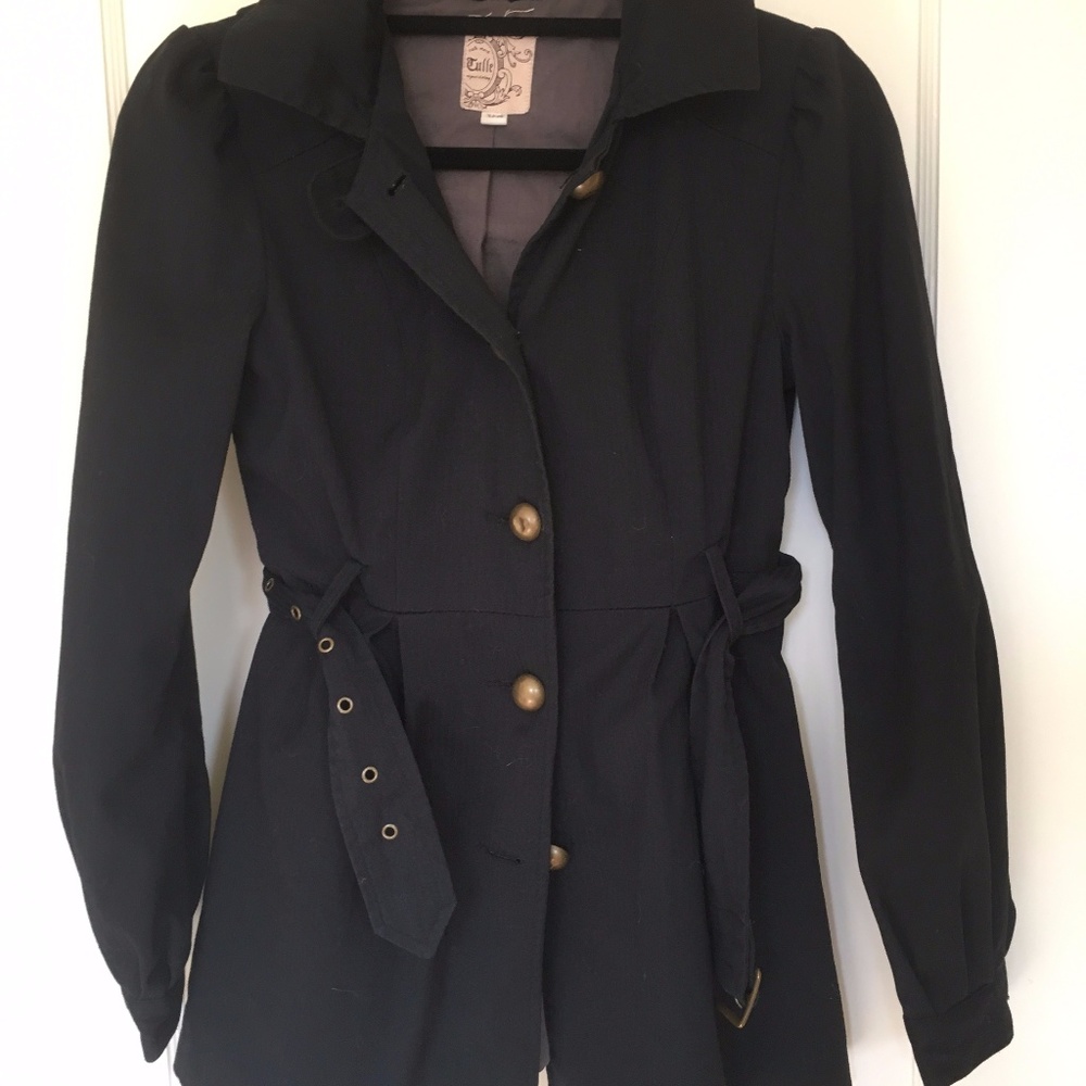 Julle Navy Blue Trench Coat