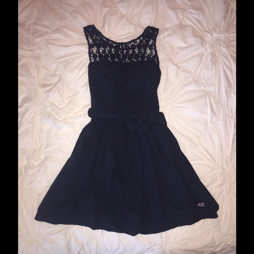 Hollister Crochet Top Dress with Bow Belt