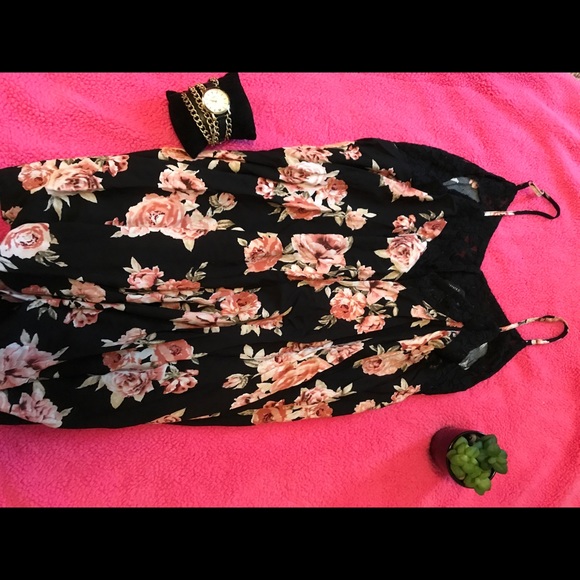 Forever21 Black Floral Spaghetti Straps dress - Picture 2 of 2
