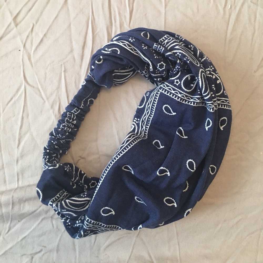 Blue bandana head band 🎀
