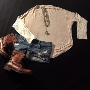 BCBG two tone casual cotton light weight sweater