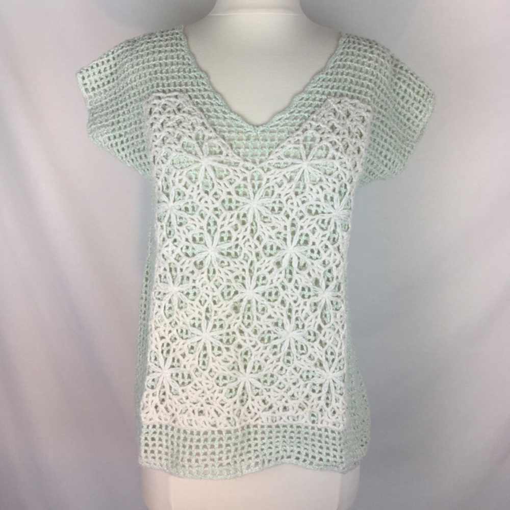 Lace overlay sweater