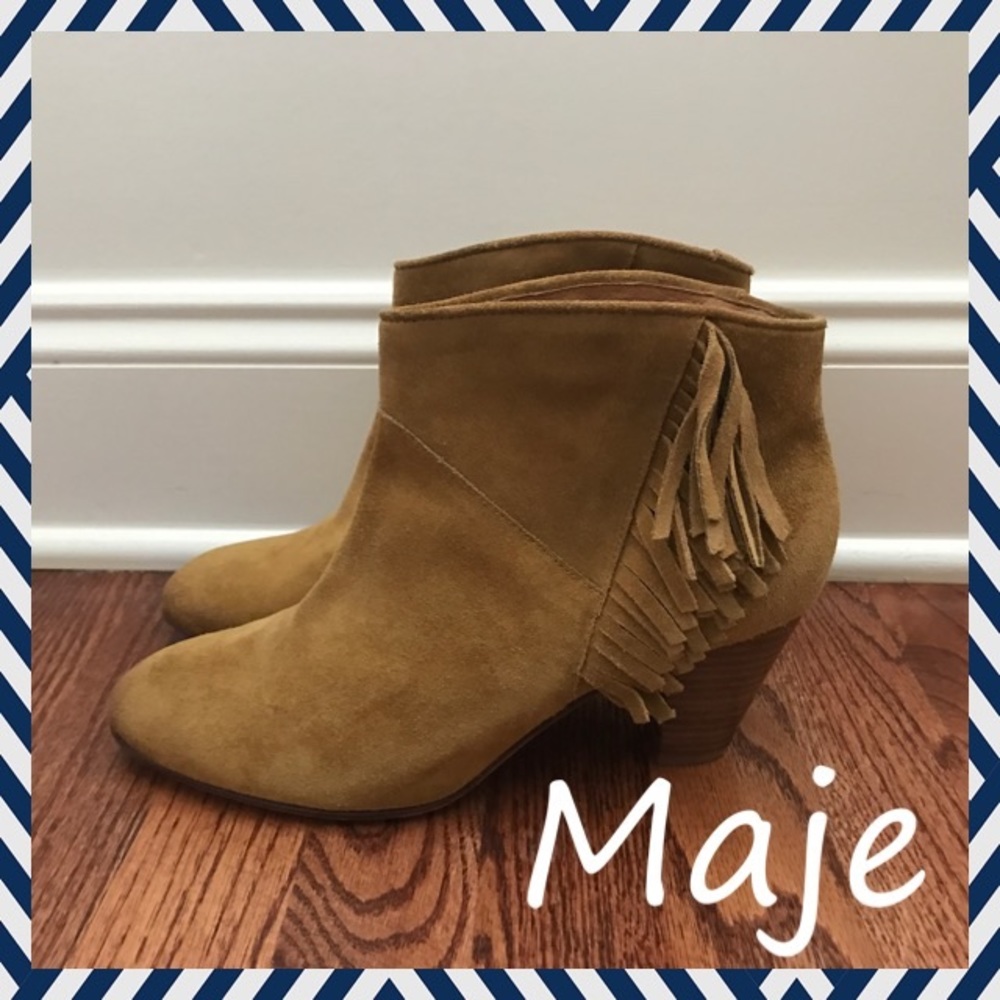 🔥FINAL PRICE 🔥 MAJE Suede Fringe Bootie Size 40