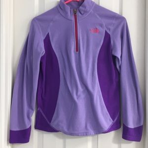 The North Face purple 3/4 zip sweatshirt, large