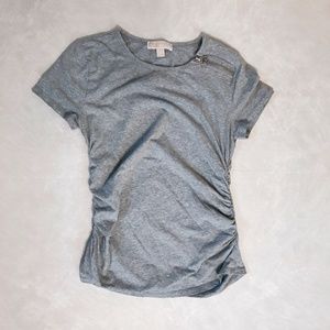 michael kors grey fancy tshirt logo zipper