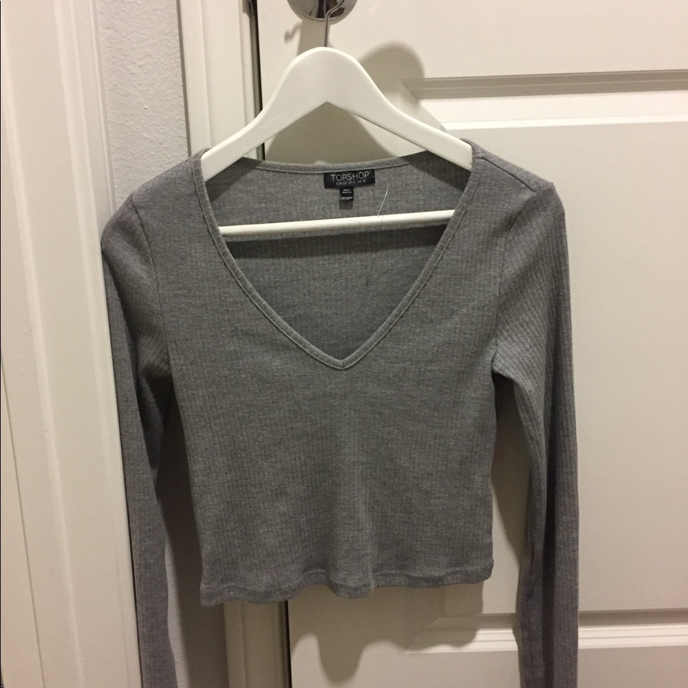 Top Shop grey crop top