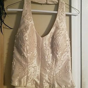 Cream colored 2 piece gown