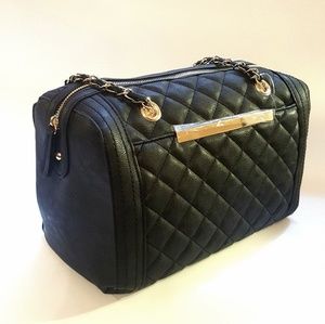 Black Faux Leather Handbag (New w/ Tags attached)