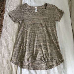 Lularoe Heathered Tan & Black Classic Tee XS