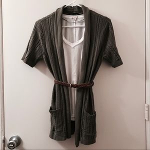 Olive Short Sleeve Cardigan | Karen Scott